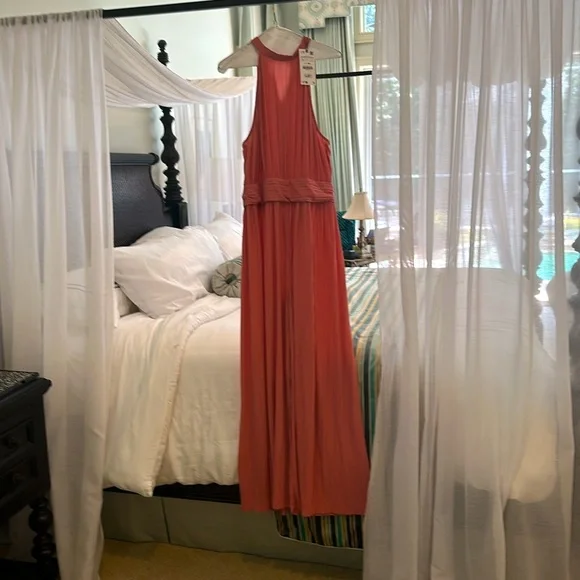 Zara rose colored halter jumpsuit size L new with tags - Picture 6 of 6